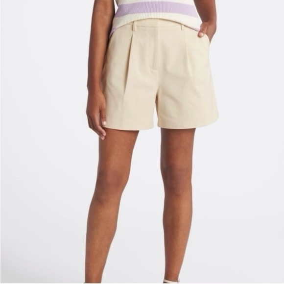 NWT 41 Hawthorn Becca High Rise Pleated Shorts Whitecap Gray Size 12 - Picture 12 of 12